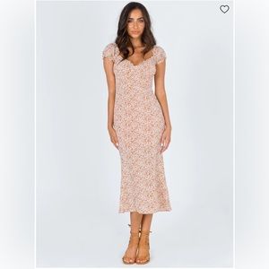 Princess Polly JUST LIKE HEAVEN MIDI DRESS beige floral